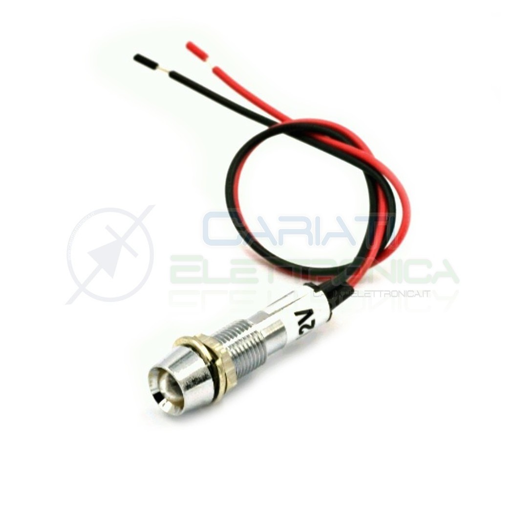 SPIA DI SEGNALAZIONE LUMINOSA 12V LED BIANCO FREDDO