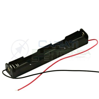 2 Pezzi Porta Batteria PortaBatteria per 2 Pile Pila AAA in serie con CaviGenerico