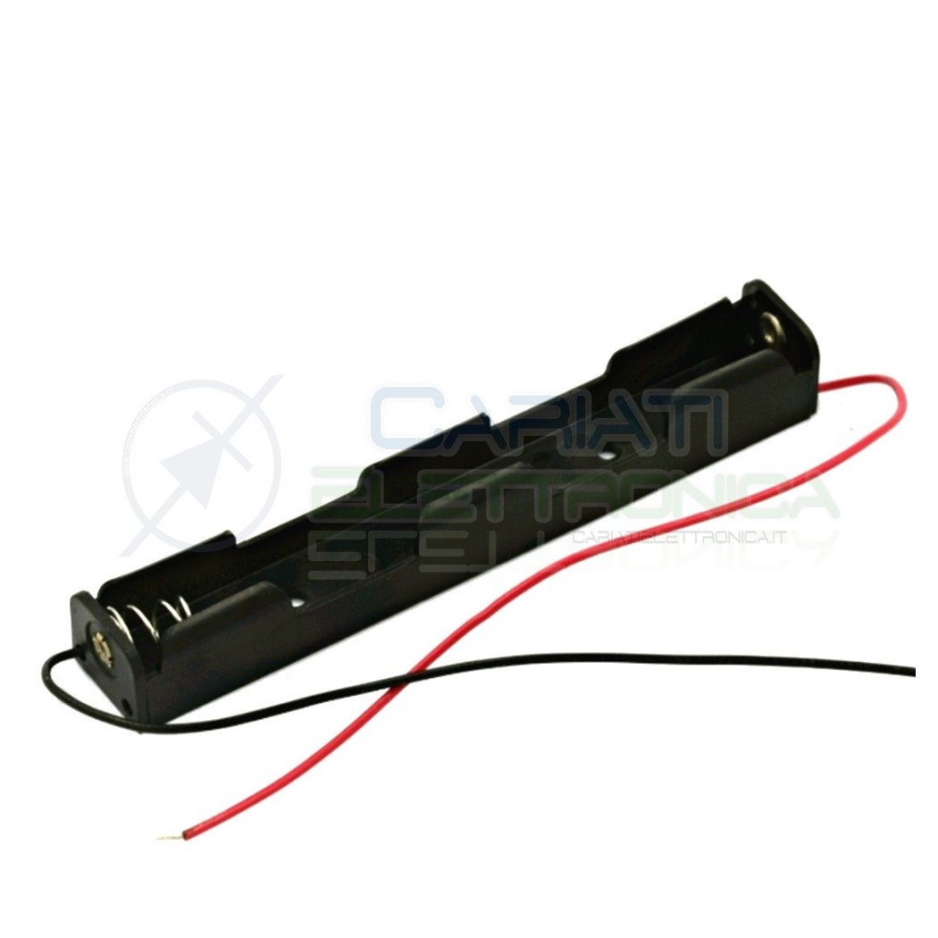 2 Pezzi Porta Batteria PortaBatteria per 2 Pile Pila AAA in serie con CaviGenerico
