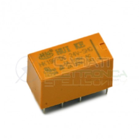 Relay Relè 24V Dc 2A Circuito Stampato Pcb 2 Scambi DPDT HK19F-DC24V-SHG Hui Ke