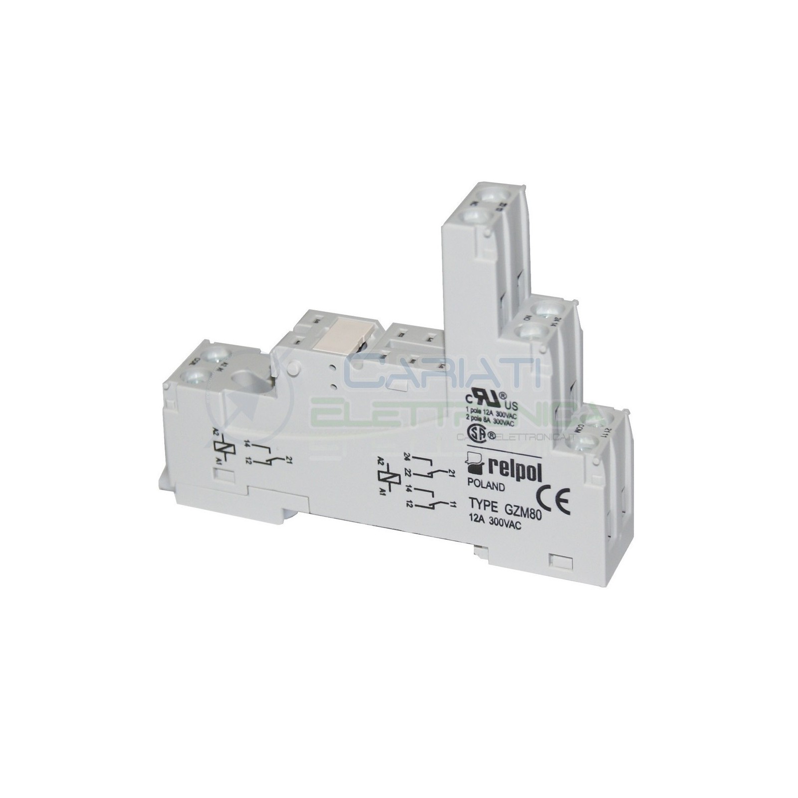 Portarelè Zoccolo DIN RELPOL 300V 12A per Relè 8 pin Pcb porta RelayRelpol
