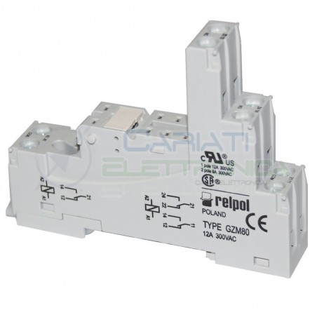 Portarelè Zoccolo DIN RELPOL 300V 12A per Relè 8 pin Pcb porta RelayRelpol