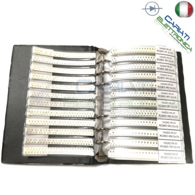 Libro Resistenze SMD 0603 1% KIT da 8500 pezzi 170 valori 170x50pezzi