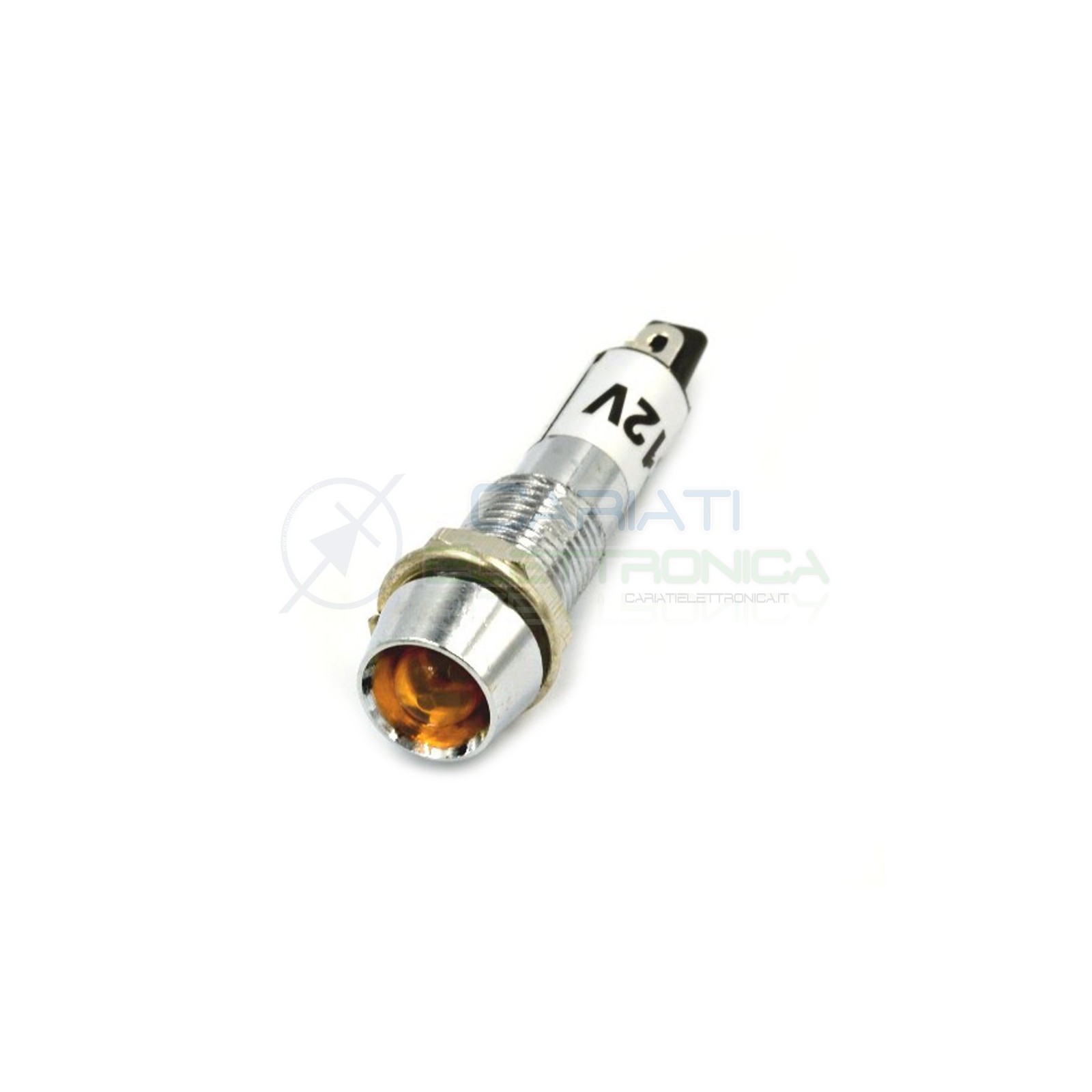 SPIA DI SEGNALAZIONE LUMINOSA 12V LED GIALLO AMBRA