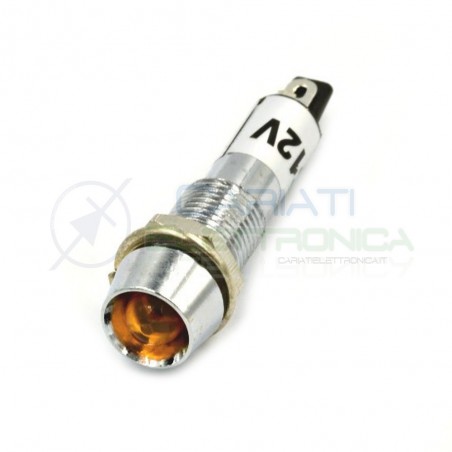 SPIA DI SEGNALAZIONE LUMINOSA 12V LED GIALLO AMBRA