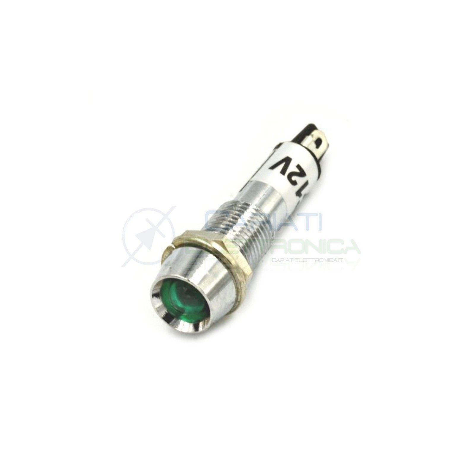 SPIA DI SEGNALAZIONE LUMINOSA 12V LED VERDE