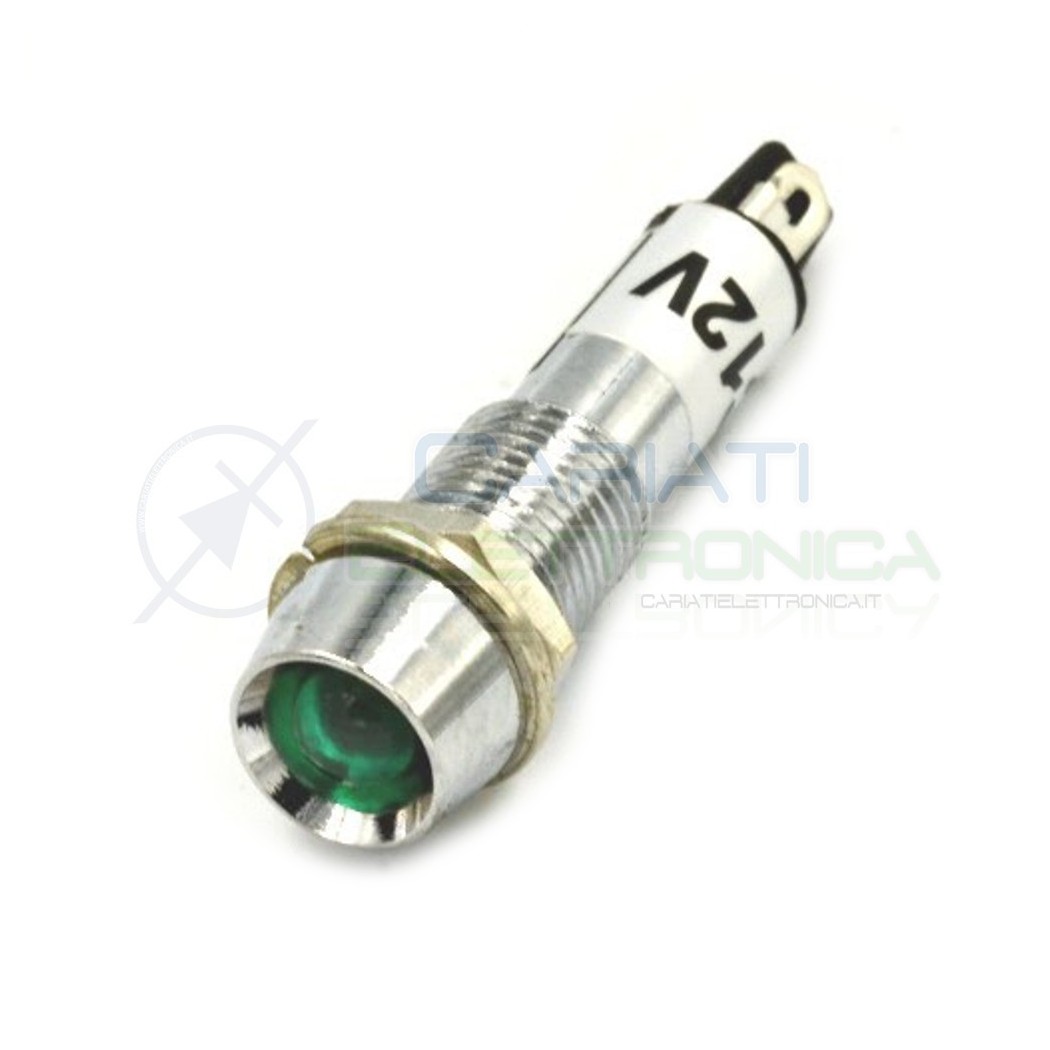 SPIA DI SEGNALAZIONE LUMINOSA 12V LED VERDE