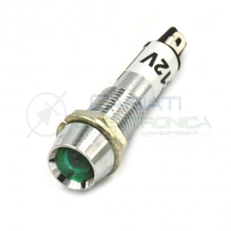 SPIA DI SEGNALAZIONE LUMINOSA 12V LED VERDE