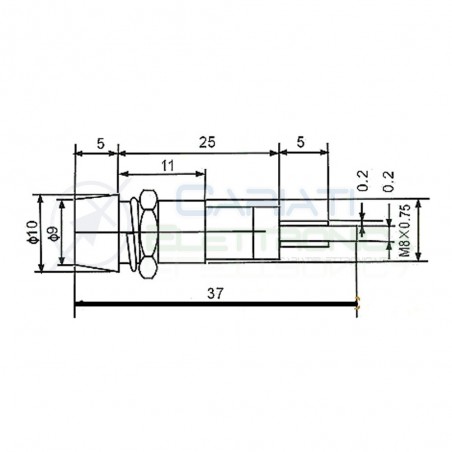 SPIA DI SEGNALAZIONE LUMINOSA 12V LED BIANCO FREDDO
