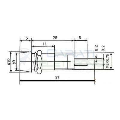 SPIA DI SEGNALAZIONE LUMINOSA 12V LED ROSSO LUCE ROSSA