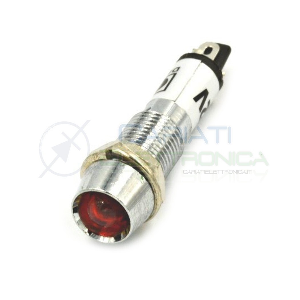 SPIA DI SEGNALAZIONE LUMINOSA 12V LED ROSSO LUCE ROSSA