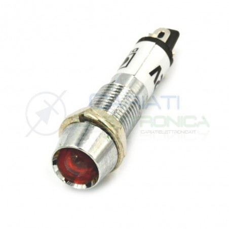 SPIA DI SEGNALAZIONE LUMINOSA 12V LED ROSSO LUCE ROSSA