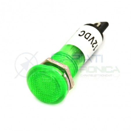 SPIA DI SEGNALAZIONE LUMINOSA VERDE 12V A LED