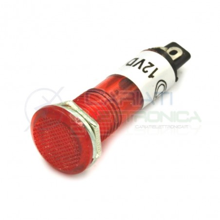 SPIA DI SEGNALAZIONE LUMINOSA ROSSA 12V A LED ROSSO