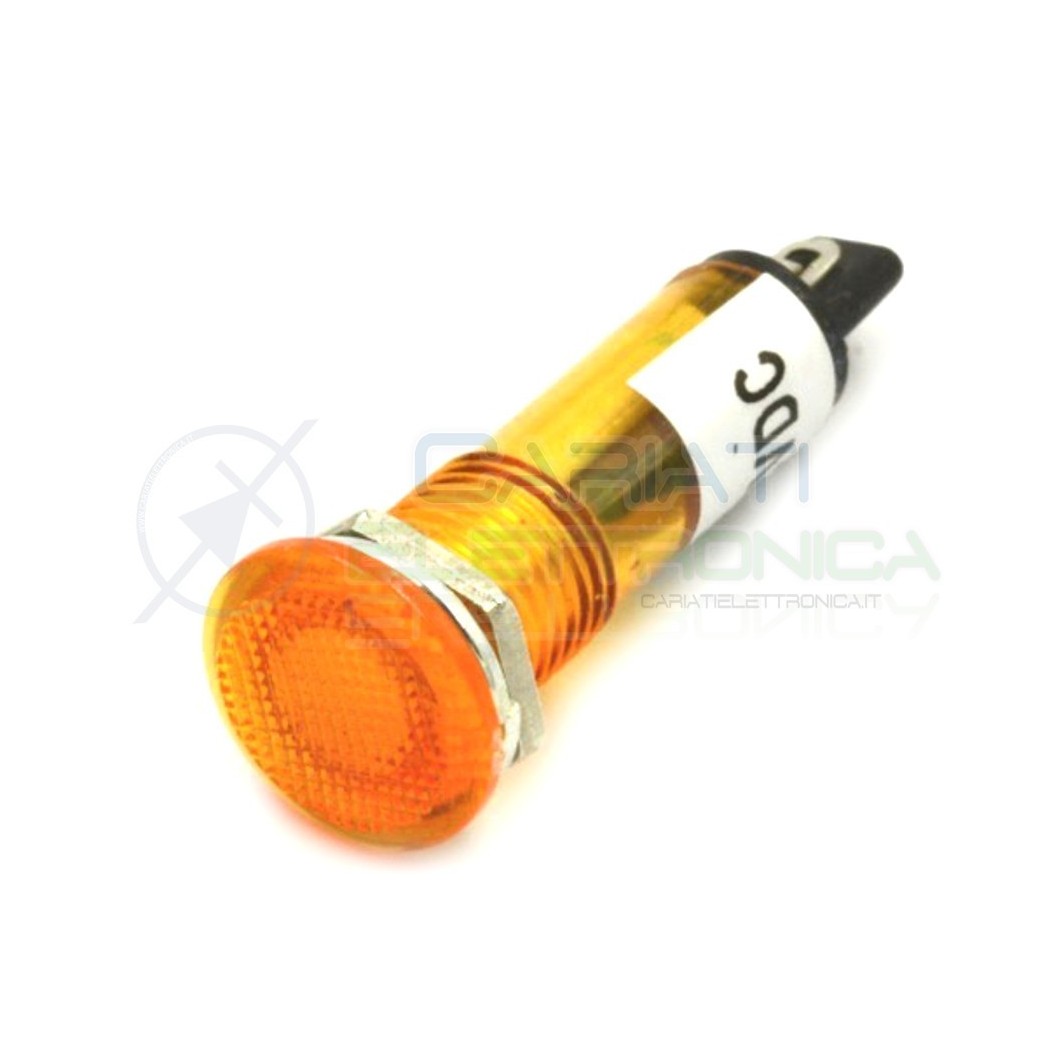 SPIA DI SEGNALAZIONE LUMINOSA GIALLO AMBRA 12V A LED