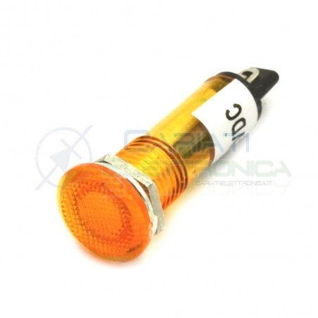 SPIA DI SEGNALAZIONE LUMINOSA GIALLO AMBRA 12V A LED