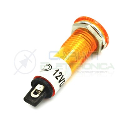 SPIA DI SEGNALAZIONE LUMINOSA GIALLO AMBRA 12V A LED