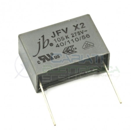 Condensatore poliestere MPB X2 1uF 1 uF 275Vac 27.5mm JVF X2 105K