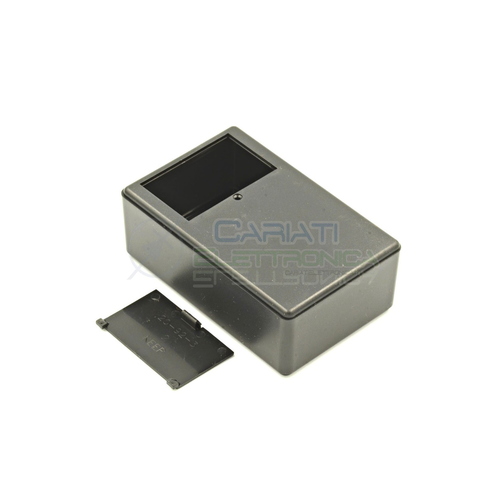 Contenitore custodia 109x70x40 mm con vano pila AA AAA o 9V in ABS nero