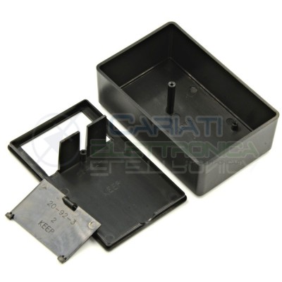 Contenitore custodia 109x70x40 mm con vano pila AA AAA o 9V in ABS nero