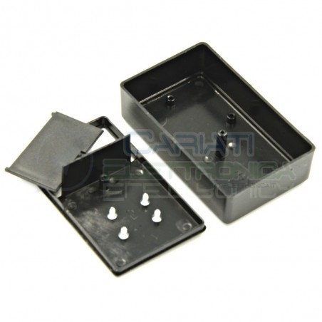 Contenitore custodia 99x60x30mm con vano pila AA AAA o 9V in ABS nero