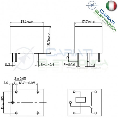 Scheda Relè 12V Dc 10A Singolo 1 Scambio Songle SRD-12VDC-SL-C SPDT PCB Songle