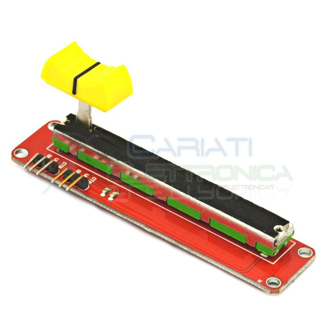 Scheda Potenziometro slider a slitta lineare 75mm 10kohm 10k con manopolaCosocomi
