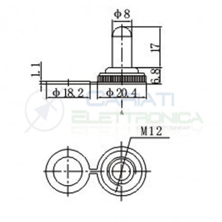 2 pcs Cap Cover black for toggle switch M12 x 0.75