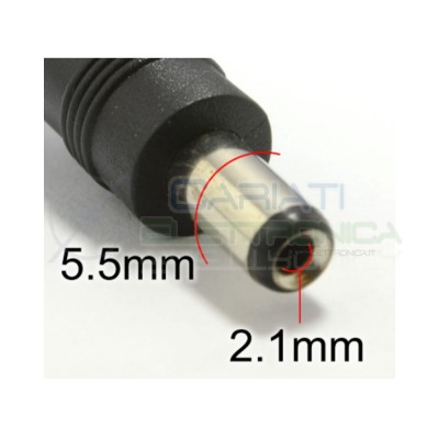 2 PEZZI CONNETTORE ALIMENTAZIONE DC A 90° MASCHIO 5,5 X 2,1 X 9,5 mm