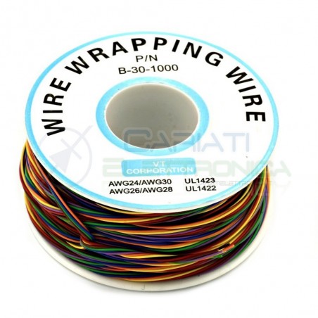 Cavo filo wire wrapping 8 Colori Awg30 250 metri console modding wrap Multicolor Generico
