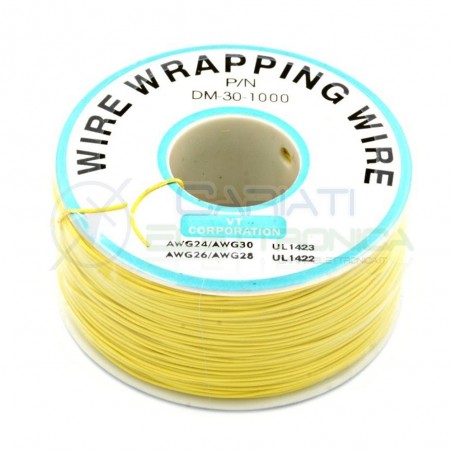 Cavo filo wire wrapping AWG30 305 metri console modding wrap colore Giallo