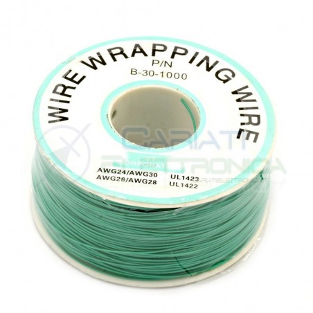 Cavo filo wire wrapping AWG30 305 metri console modding wrap colore VERDE Generico
