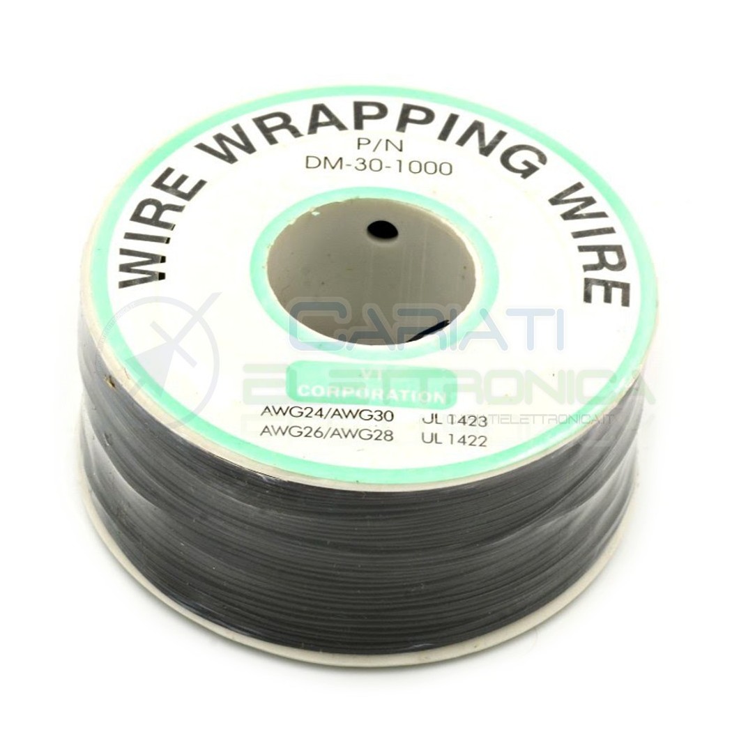 Cavo filo wire wrapping AWG30 305 metri console modding wrap colore NEROGenerico