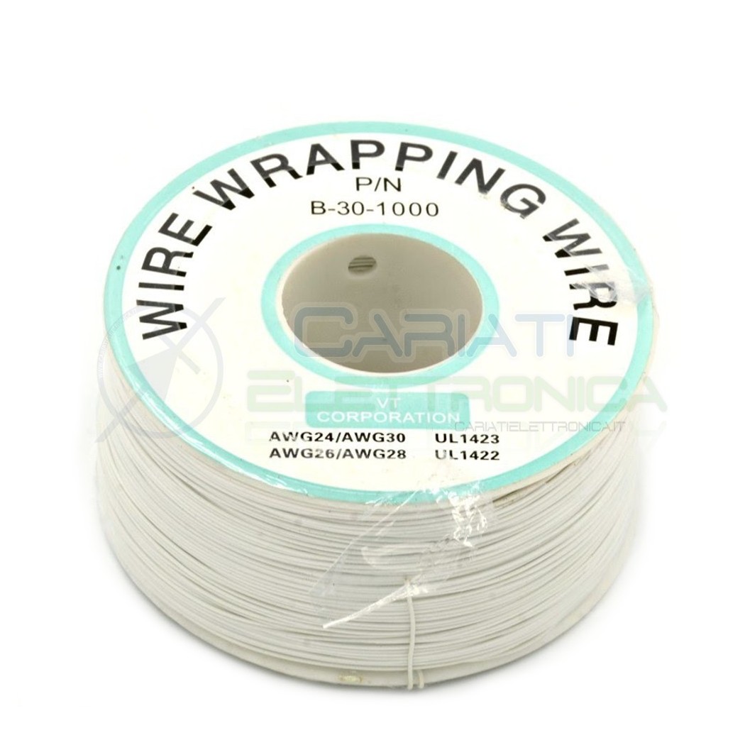 Cavo filo wire wrapping AWG30 305 metri console modding wrap colore BIANCO Generico