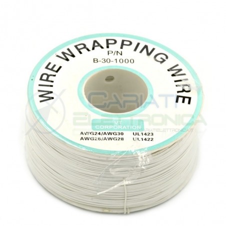 Cavo filo wire wrapping AWG30 305 metri console modding wrap colore BIANCO Generico