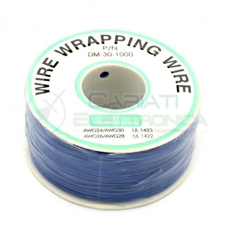Cavo filo wire wrapping AWG30 305 metri console modding wrap colore BLU