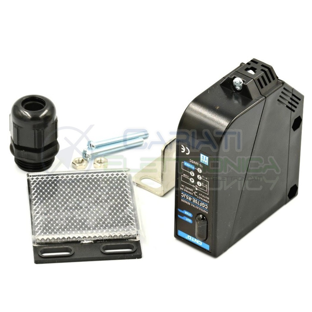 Interruttore FOTOCELLULA 12V 24V DISTANZA 5m sensore infrarossi fotoelettrico