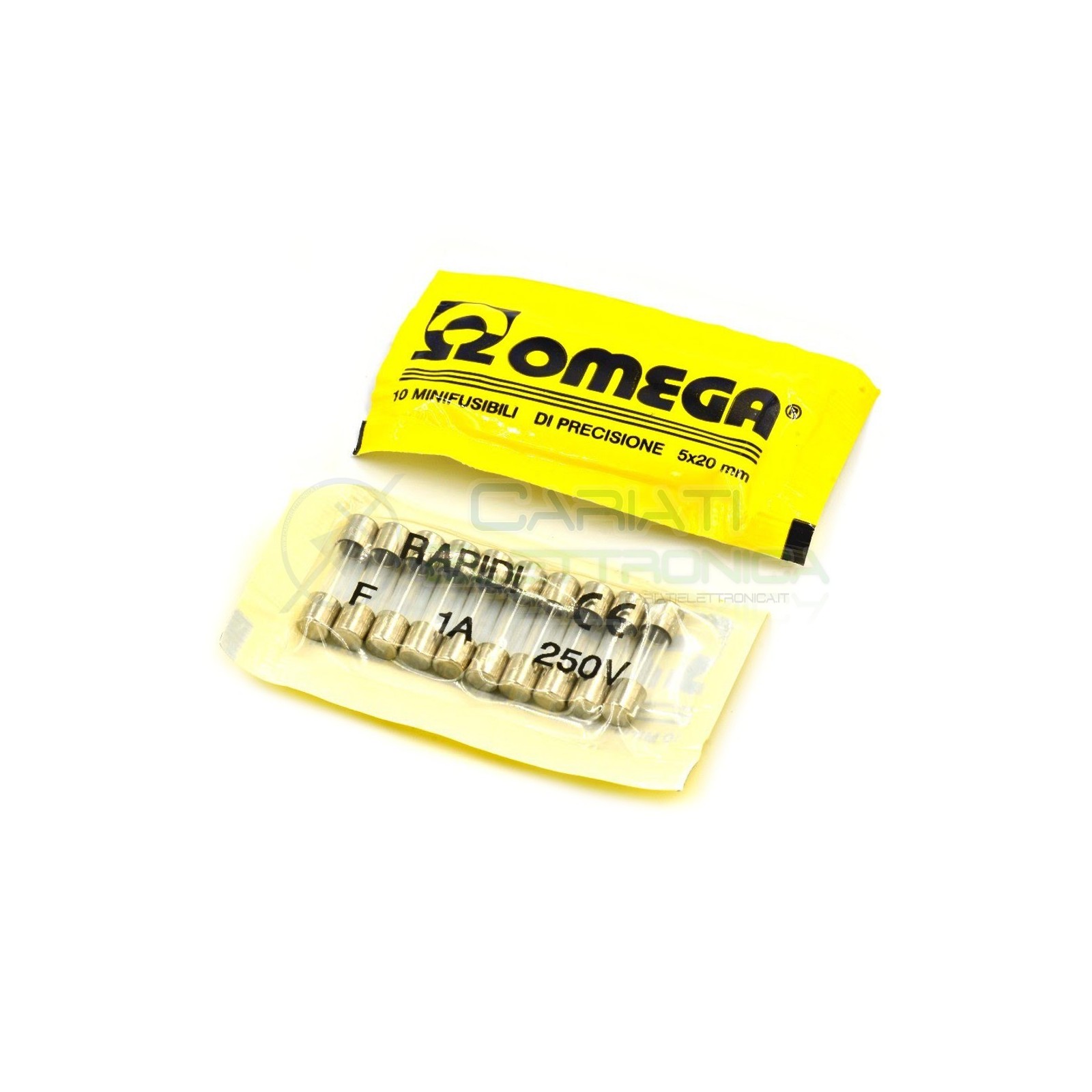 10 PEZZI FUSIBILI RAPIDI FUSIBILE RAPIDO IN VETRO 5X20 RAPIDI 1A OMEGAOmega
