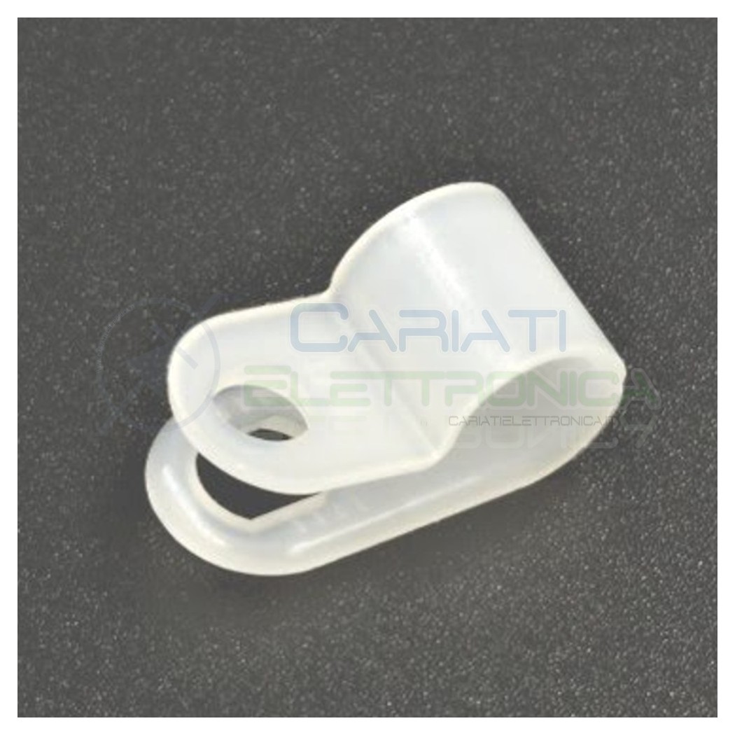 10 pcs Cable Clamp 6,4mm max for fixed cable in Nylon66Kss