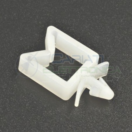10 PEZZI FERMACAVO PER FISSAGGIO CAVO A INNESTO NYLON 66 ALTEZZA MAX 9.6mm