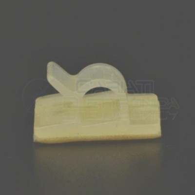 5 PEZZI FERMACAVO PER FISSAGGIO CAVO ADESIVO NYLON 66 DIAMETRO MAX 5,9mm