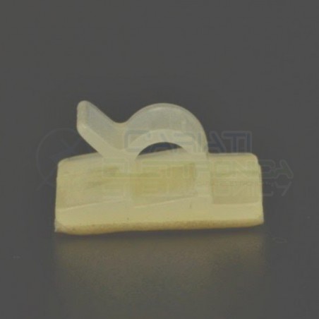 5 PEZZI FERMACAVO PER FISSAGGIO CAVO ADESIVO NYLON 66 DIAMETRO MAX 5,9mm