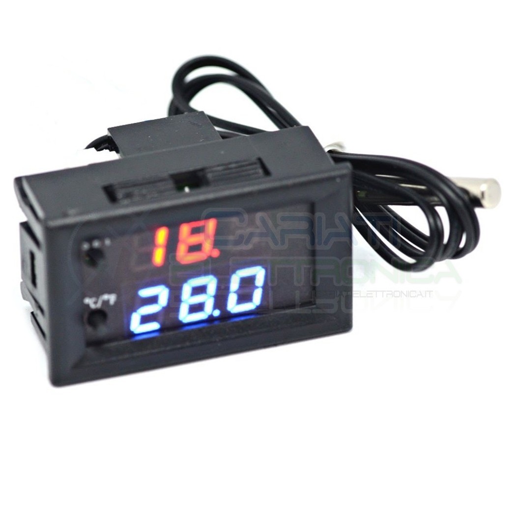 TERMOSTATO DIGITALE 12V CONTROLLO DI TEMPERATURA SONDA NTC ISTETESI E ALLARME Generico
