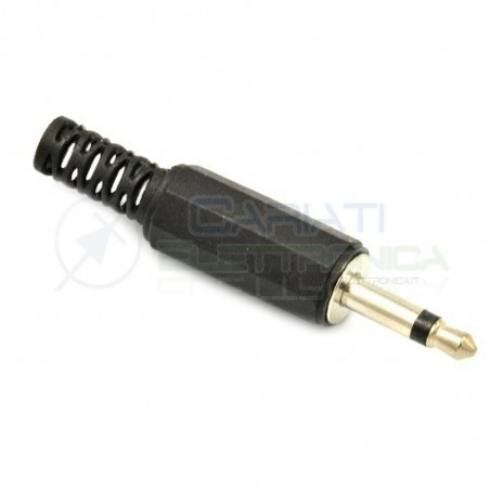 2 PEZZI PRESA JACK MASCHIO MONO 3.5mm 3.5 mm CON PASSACAVO connettore Generico