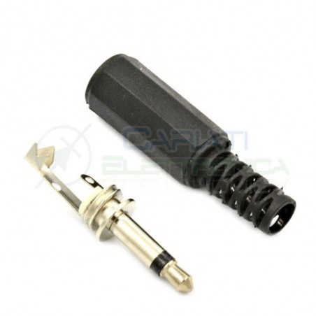2 PEZZI PRESA JACK MASCHIO MONO 3.5mm 3.5 mm CON PASSACAVO connettore Generico