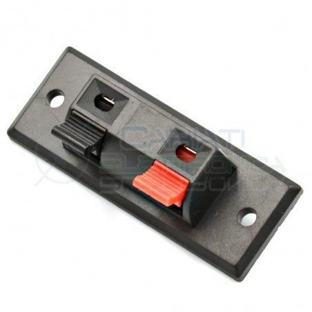 Morsettiera a Molla per Casse Audio Altoparlante Speaker 2 poli 55mm