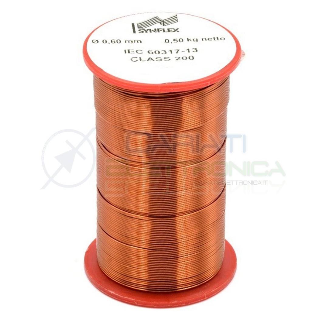 500g Cavo di rame da 0,80 mm singolarmente smaltato per avvolgimenti 0,50 kg Synflex