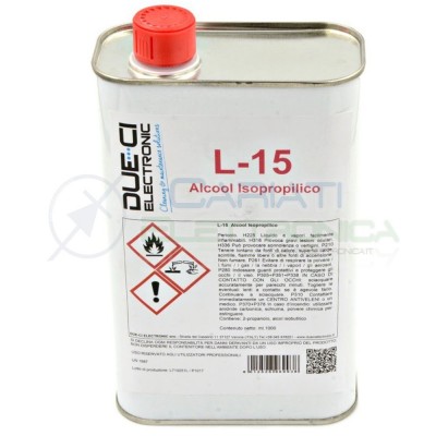 L-15 1L 1 litro DUE-CI SPRAY DETERGENTE ALCOOL Isopropilico per Pulizia L15 Due-Ci