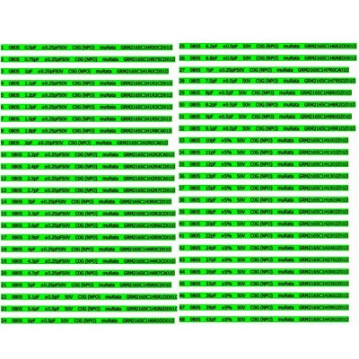 KIT Libro Condensatori SMD 0805 da 4600 pezzi 92 valori 92x50pz MuRata GRM21