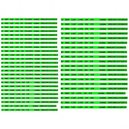 KIT Libro Condensatori SMD 0805 da 4600 pezzi 92 valori 92x50pz MuRata GRM21